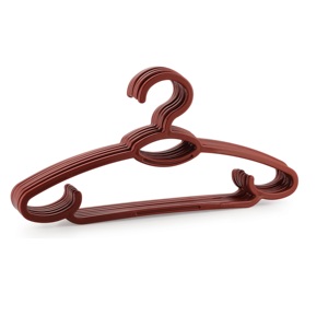 Red Plastic Clothing <b>Hanger</b> Rectangle Shape <b>Space</b> <b>Saving</b> Hook Type For Wardrobe Storage Lightweight Minimalist Style - Product Image 1