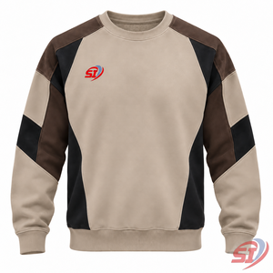 เสื้อสเวตเชิ้ตผู้ชายแบบไม่มีปก ผ้าฟลีซนุ่ม สวมใส่สบาย สปอร์ตแวร์ พิมพ์ลายสีเม็ดสี 280 กรัม โพลีเอสเตอร์/คอตตอน รับผลิตแบบ OEM - Product Image 3