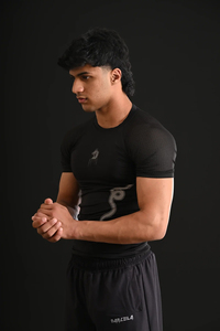 Black Men's Short Sleeve Crew Neck T-Shirt with Dragon Print Logo Embroidery Feathers Quick Dry <b>Polyester</b> Elegant Casual Wear - Product Image 2