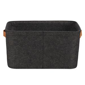 Cesto Decorativo in Feltro Grigio Medio 38x28x20 cm - Collezione Contenitori e Cesti in Tessuto - Product Image 3