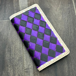 Nouveau portefeuille long personnalisé pour homme en cuir de vachette à carreaux, élégant et tendance, porte-monnaie et pochette, cadeau unisexe - Product Image 4