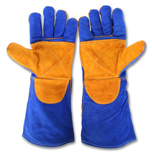 Highly Durable Double Layer Full Leather Welding <b>Gloves</b> Slip Resistant Golden <b>Driver</b> <b>Gloves</b> Heat Insulating Anti Static - Product Image 2