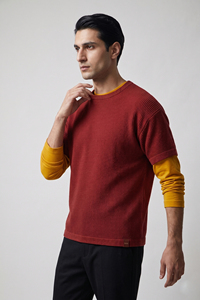 Men's Oversized Waffle Knit T-Shirt Long Sleeve Double Layer Waffle Tee Shirts Men Windproof Double Layer Waffle <b>TShirt</b> Mens - Product Image 5