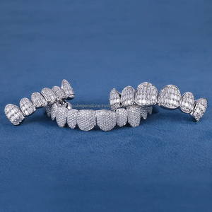 Bijouterie fine personnalisée Hip Hop glacé argent S925 10K 14K 18K or massif VVS Baguette Moissanite Lab Diamond Teeth Grillz - Product Image 4
