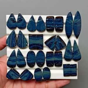 ล็อตคู่คาโบชองส์สีน้ำเงินเลแลนด์ ล็อตคู่พลอยสีน้ำเงินเลแลนด์ - Product Image 1