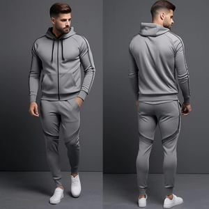 ชุดวอร์มกีฬาผู้ชายลายดอกไม้ ผ้าฟลีซเทคโนโลยี ระบายอากาศได้ดี เป็นมิตรกับสิ่งแวดล้อม เหมาะสำหรับฤดูหนาว ชุดออกกำลังกายสองชิ้น - Product Image 5