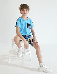 Fashion Men Summer Casual Terry Fabric T-Shirt Shorts <b>Set</b> Quick Dry Breathable Cotton/Polyester Customized Colors Custom Size - Product Image 2