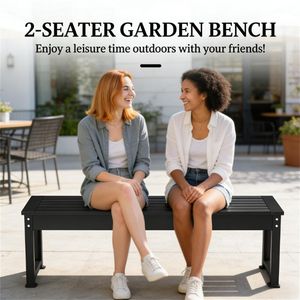 Panca da Esterno Nera per Giardino, Cortile e Terrazza - Resistente ed Elegante - Product Image 2