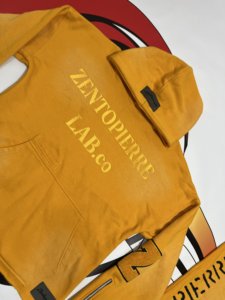 Conjunto de Sudadera con Capucha y Cremallera de Estampado Puff de Alto Gramaje y Pantalones Jogger Acampanados 100% Algodón con Lavado Ácido para Hombre, con Bordado - Product Image 2