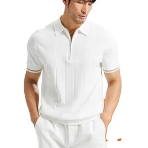 Polo de hombre de marca de moda de alta calidad con media cremallera, tejido de seda helada, color liso, para verano 2026 - Product Image 1
