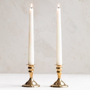 Ensemble de bougeoirs coniques en laiton, style minimaliste, pour accent de table, présentation de mariage, élégance raffinée - Product Image 1