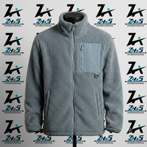 ZhuS International Men's Quarter-Zip <b>Fleece</b> <b>Jacket</b> Thick Sherpa <b>Lining</b> Warm Winter Casual Outerwear Regular Fit Sherpa <b>Jacket</b> - Product Image 1