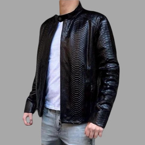 Veste en cuir personnalisée OEM Comfortex International pour homme, col montant, tailles sur mesure, coupe-vent d'hiver, vêtement décontracté, logo sur le devant - Product Image 1
