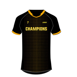 Maillot de football personnalisé 7v7 à manches courtes, col en V, 100% polyester, séchage rapide, noir, blanc, rouge, bleu, marine, vert royal - Product Image 1