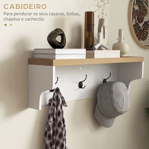 Ensemble 2-en-1 : Portemanteau blanc et banc à chaussures avec rangement pour 9 paires, pour entrée, couloir, buanderie, chambre à coucher - Product Image 6