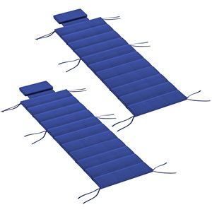 Juego de 2 Cojines Plegables para Tumbona de Olefina UPF50+ de 230 g/m², 80 x 26 Pulgadas, Azul Oscuro, para Exteriores - Product Image 1
