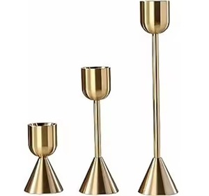 Support à bougies élégant en métal pour table, porte-bougie stylé, centre de table décoratif, décoration intérieure pour la maison - Product Image 2