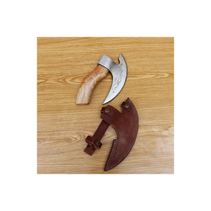 Hacha Vikinga Curva con Hoja de Acero Inoxidable Grabada y Mango de Madera Natural, Personalizable OEM, Decorativa, Artesanía Tradicional - Product Image 6