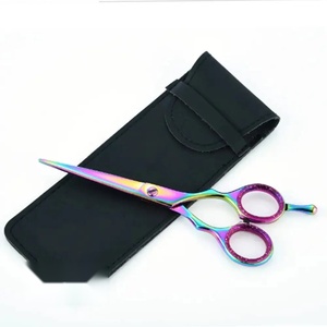 Tijeras de Peluquería Profesionales Duraderas de Acero Inoxidable 4Cr13 con Punta Afilada para Diestros, Mango Largo de Plástico, 28 Dientes, Rojas - Product Image 4