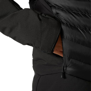 Veste d'hiver rembourrée en duvet à capuche noire pour homme, coupe régulière, fermeture éclair, couleur unie, style décontracté, coupe-vent - Product Image 3