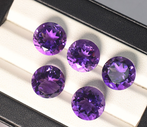 Ametyste naturelle ronde taille brillant 12 mm, pierre précieuse lâche pour la fabrication de bijoux - Product Image 2