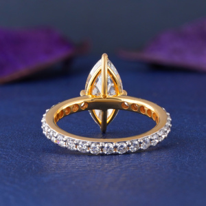 2.06 CT Marquise Cut Lab Grown Diamond Solitaire Ring in 18K Yellow Gold VVS2 Clarity Modern Engagement Jewelry - Product Image 4