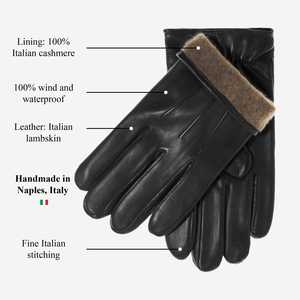 Leather <b>Gloves</b> Wrist Length <b>Fur</b> Lined Thermal Plain Style for Winter Daily Use - Product Image 2