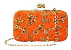 Handmade Floral Embroidery <b>Clutch</b> Purse with Elegant Traditional Artwork and Magnetic Closure <b>Cheap</b> Price By AALIYAN IMPEX - Product Image 4