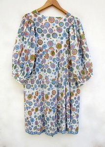 Mini vestido de verano Maxi de algodón recién llegado, escote Henley con lazos de algodón, Mini vestido Maxi para mujer - Product Image 2