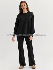 Conjuntos de Mujer 100% Algodón de Pakistán, Personalizables OEM/ODM, Conjuntos de 2 Piezas con Decoración de Encaje, Pantalones Deportivos, Traje Deportivo - Product Image 2