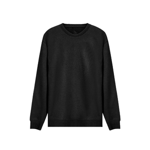 เสื้อสเวตเชิ้ตคอกลมสีดำสำหรับผู้ชาย ผ้าฝ้าย 100% แขนยาว สวมใส่สบาย ผ้าถักเนื้อนุ่มแบบเฟรนช์เทอร์รี่ - Product Image 1