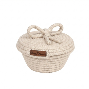 Nouveaux articles : élégant panier-cadeau en coton pour le Ramadan, forme ronde avec détail nœud, fait main au Vietnam, pour la collection Ramadan Kareem - Product Image 5