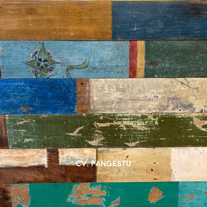 Panel de Pared de Madera de Teca Reciclada, Diseño 3D Natural Moderno, Hecho a Mano, Acústico, con Patrón Geométrico Decorativo para Sala de Estar - Product Image 3