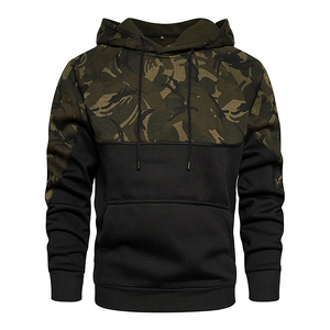 Sweat à capuche camouflage 2026 à manches raglan en tissu tricoté, coupe décontractée, motif noir et vert, pour homme, idéal pour l'automne - Product Image 4