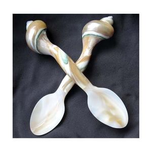 Cuillère en nacre prête à être expédiée en 2026 – Cuillère de luxe en coquillage pour caviar, desserts, café et vaisselle haut de gamme - Product Image 3