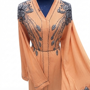 Caftán Abaya Modesto para Mujer, Hecho a Medida, con Pedrería de Lujo, Poliéster Transpirable, Hecho a Mano, Largo hasta el Tobillo, Manga Larga, Primavera - Product Image 5