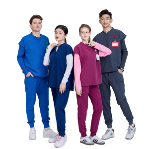 Vêtements médicaux pour hôpital, très demandés, en rayonne/PE/spandex, ensembles de blouses médicales tendance pour femmes infirmières, coupe large, fabrication FMF, OEM/ODM. - Product Image 4