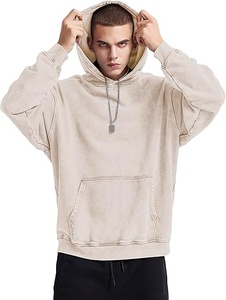 Sudadera con Capucha Extra Grande para Hombre, Color Sólido, Felpa de Algodón, con Bolsillo, Estilo Casual, para Otoño - Product Image 5