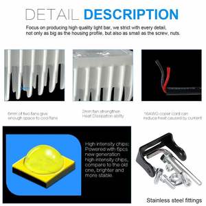 2pcs 6Inch 18W <b>Single</b> Row <b>LED</b> <b>Light</b> Bar Waterproof 1800LM Flood Beam Driving Fog <b>Lights</b> with Back <b>Lights</b> for Offroad Work - Product Image 4