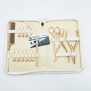 Kit d'outils d'extension de cheveux en acier inoxydable très demandé 2 trous pince Micro lien pince pinces d'extension de cheveux grue oiseau ciseaux - Product Image 5