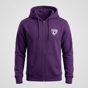 Sudadera con Capucha para Hombre Dumela, Color Morado, con Cierre, de Felpa y Algodón, Informal, con Logotipo Frontal, Corte Regular, para Otoño - Product Image 1