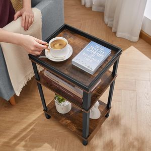 <b>Narrow</b> <b>Console</b> <b>Table</b> with Magazine Holder for Small Spaces Slim End <b>Table</b> for Living Room and Bedside - Product Image 5