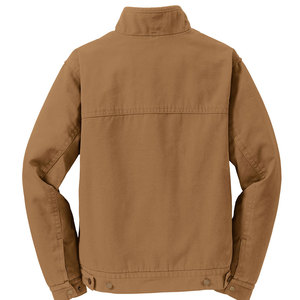 Chaqueta Bomber Unisex de Lona Color Bronceado, Cuello Camisero, Cierre de Cremallera, Estilo Casual para Otoño, Corte Regular, Bolsillos, Transpirable, Secado Rápido - Product Image 2