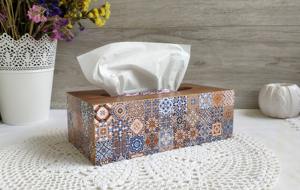 Caja de pañuelos de madera grabada con láser, caja de pañuelos de madera impresa única para regalos premium, caja de pañuelos faciales al por mayor - Product Image 5