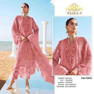Salwar Kameez pakistaní con bordado de lentejuelas, trabajo de perforación y cristales, diseño Khatli - Product Image 2