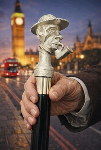Canne de marche en laiton Sherlock Holmes |   Bâton de style vintage |   Canne de gentleman classique en bois - Product Image 2