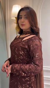 Designer Party Wear Embroidery And Sequence Work <b>Top</b> With Plazzo Bottom And Dupatta Fully Stitched Ready Yo Wear Set - Product Image 3