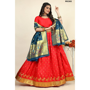 Ensembles traditionnels pour femmes Matériau jacquard Lehenga Choli ajoutant une beauté complète à votre look traditionnel - Product Image 1