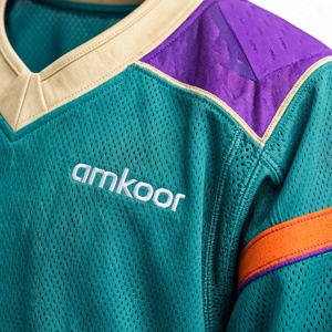 เสื้อฮอกกี้น้ำแข็งผู้ชาย สีตามสั่ง โลโก้ด้านหน้า โพลีเอสเตอร์ แขนยาว ผ้าตาข่าย คอวี ระบายอากาศ ซับเหงื่อ แขนยาวเต็มตัว สำหรับเล่นกีฬา - Product Image 6