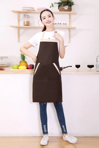 Wholesale Restaurant Hotel Customize Logo Cotton Chef Cafe Satff <b>Apron</b> Blue <b>White</b> Stripe Kitchen <b>Apron</b> With Two Pocket - Product Image 3